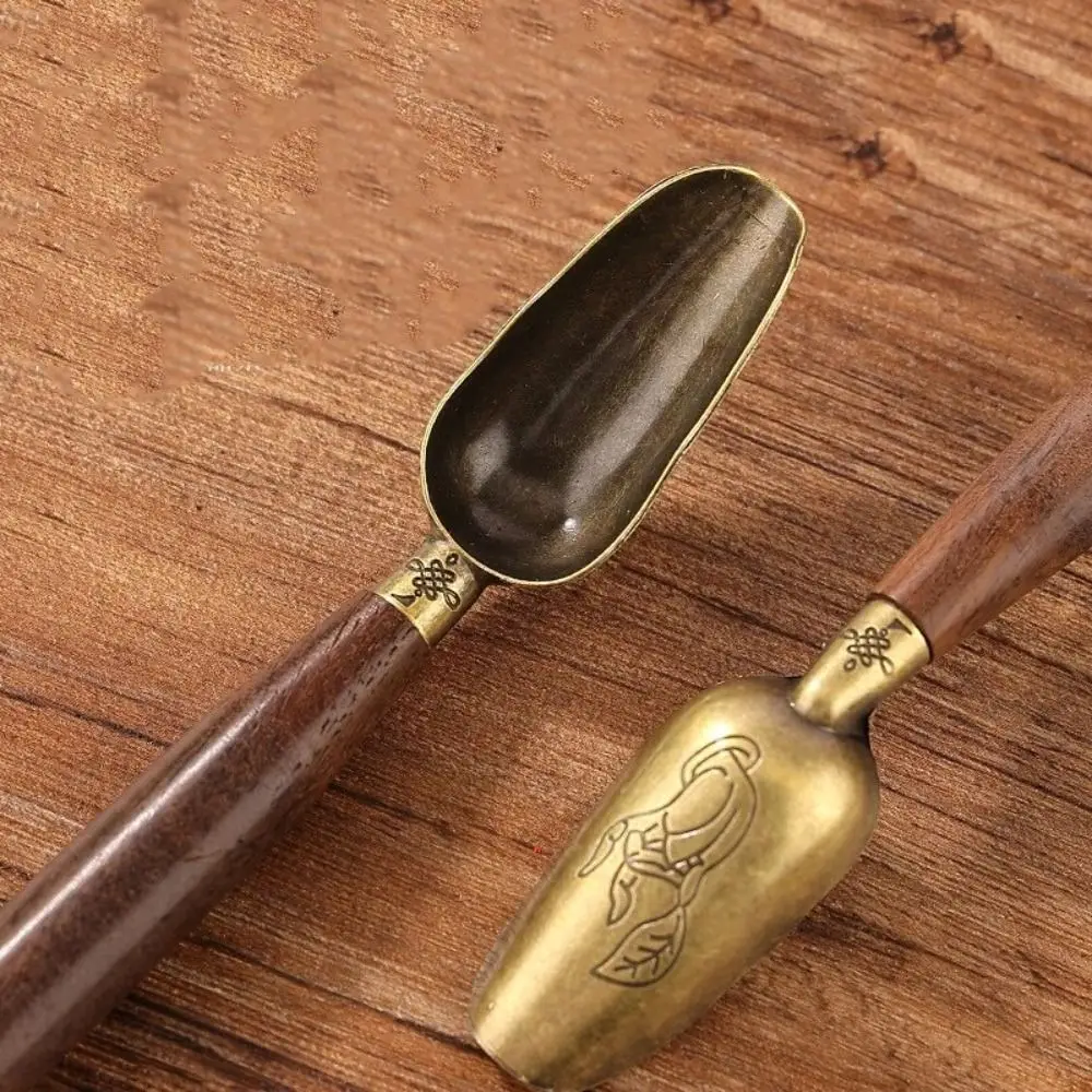 New Retro Tea Spoon Creative Tea Shovel Ebony Teaspoon Gift Solid Wood Tea Ceremony Accessories