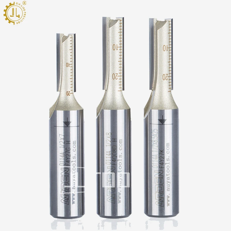 Arden 1pc Two Flute Straight Bits Router Cutter Woodworking Shank Two Flutes Straight Bits Jointing Grooving