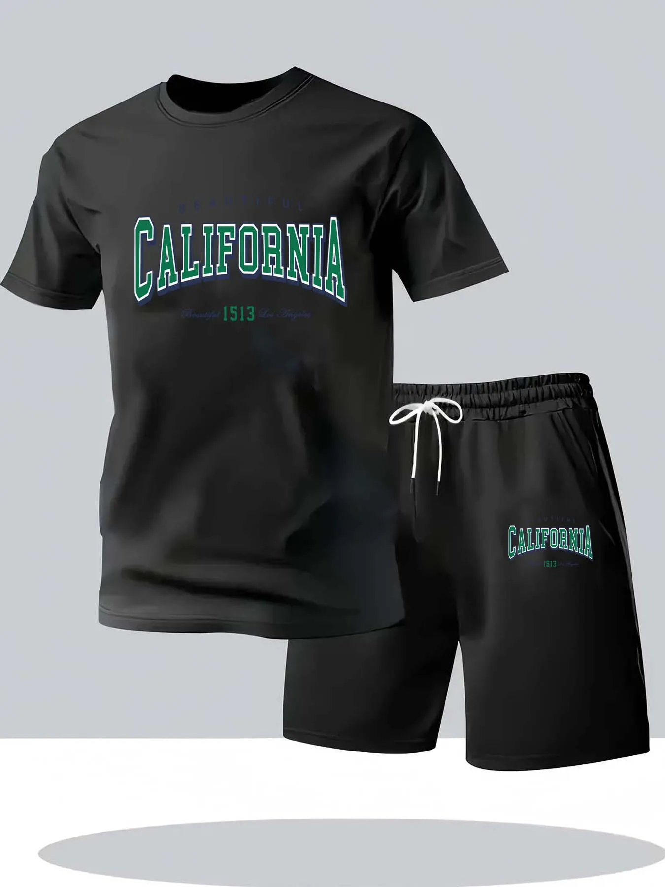 

Men's Summer Mesh Suit Casual Fashion Breathable Short Sleeve Sportswear for Running California Style