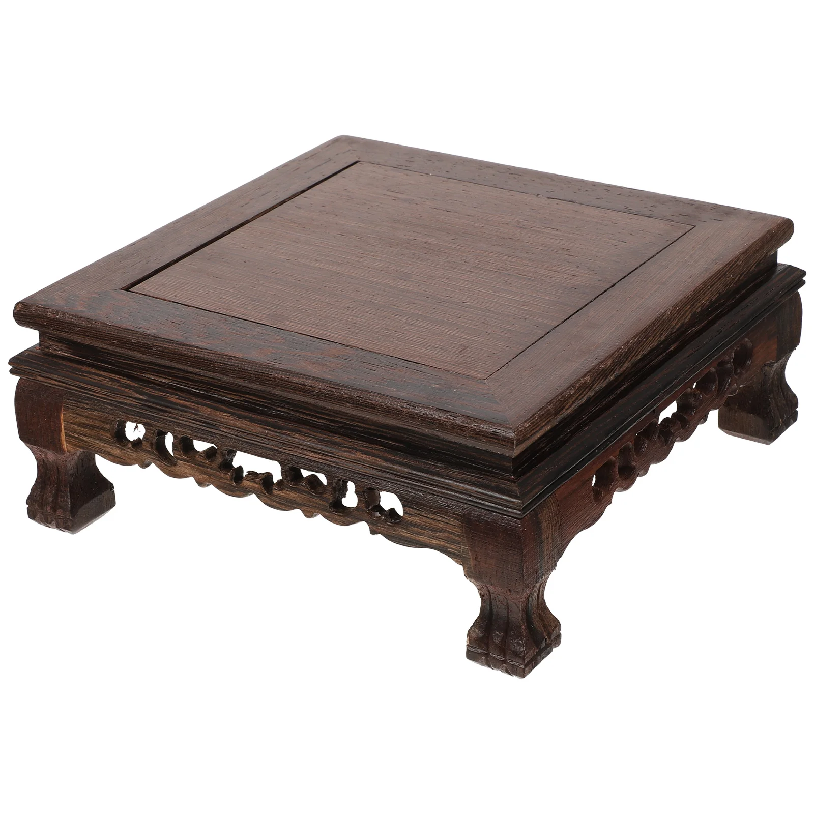 

Wood Carving Pedestal Vase Teapot Display Stand Craft Plant Rack Coffee Table Wooden Base Quality Smooth Texture Home Decoration