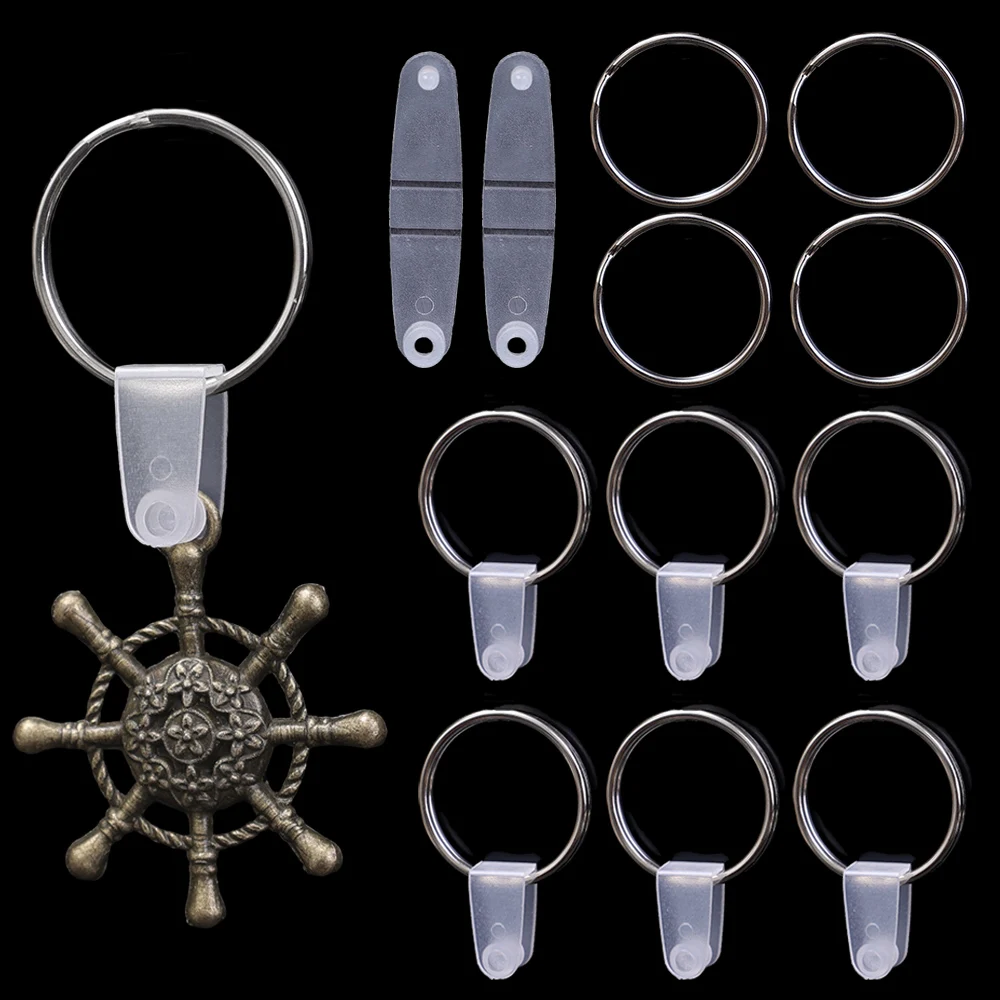 White Plastic Transparent Clear Buckle Button Keychain PP Clip Folding Ornament Keyring Key Chain DIY Accessories