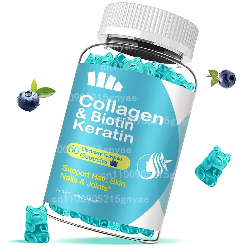 

Collagen Gummies - Containing Vitamin D and Biotin, Supporting Skin, Hair, Nails, Immunity, and Joint Health - Non GMO