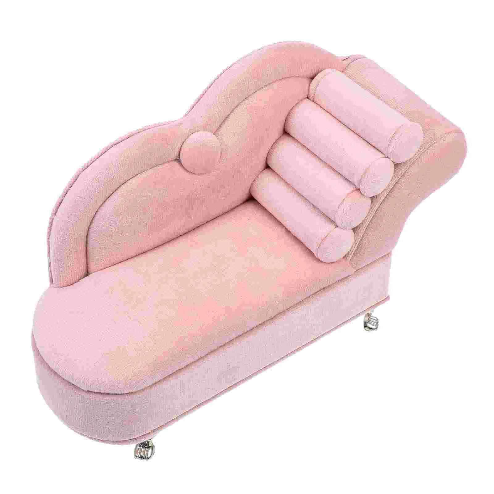 

Mini Craft Decors Sofa Chair Pink Sofas Model Miniature Flannel Single Individual