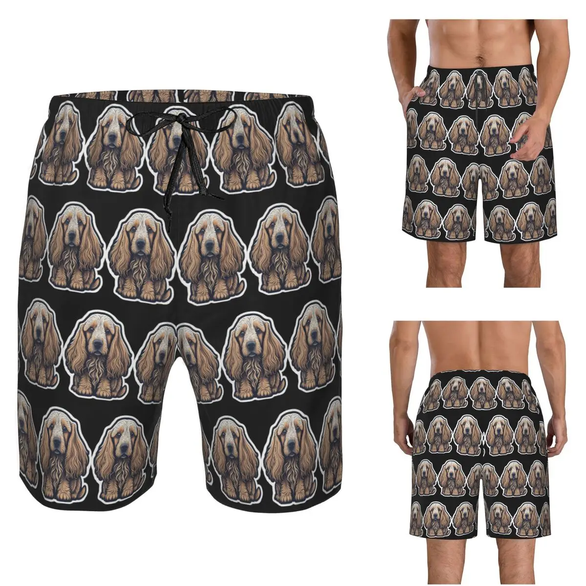 Afghan Hound (Sticker And Print Out) Trunks Beach Board Shorts Casual Quick Dry Swimming Summer Men Pants
