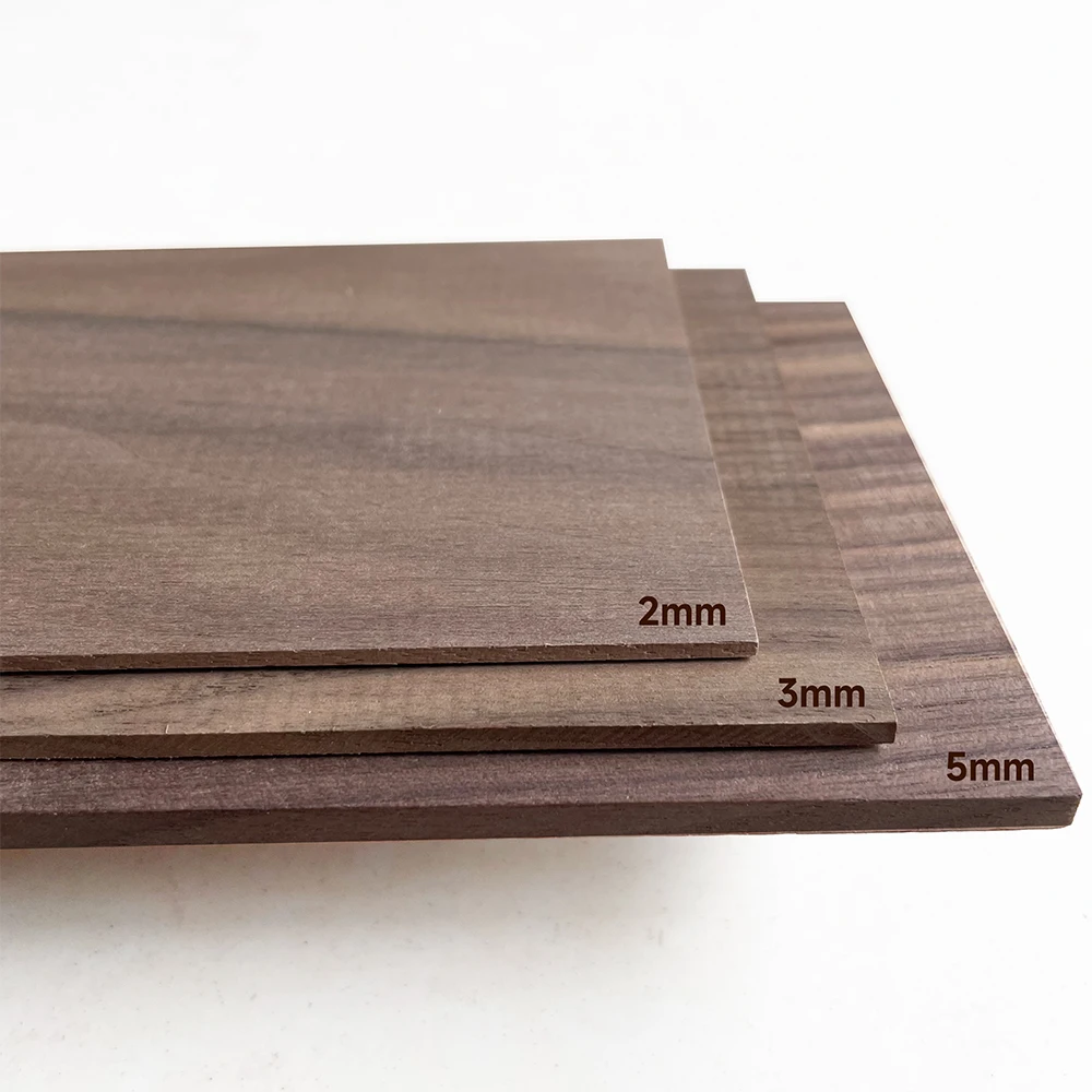 OMUKI 2pcs Black Walnut Wood Panel Solid Wood DIY Handmade Construction Model Material Wood Veneer For Woodwork