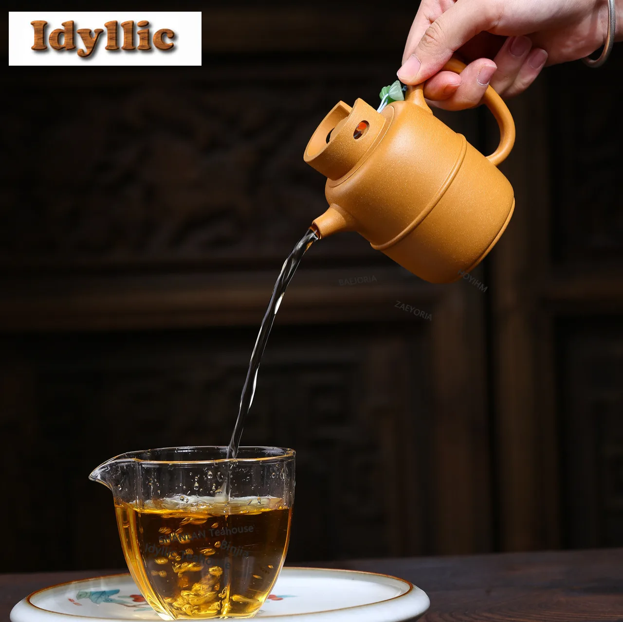 HOYIHM 190ml Luxury Yixing Purple Clay Teapots Handmade Ji Zhi Pot Raw Ore Gold Section Mud Kettle Chinese Zisha Teaset Cha Gift