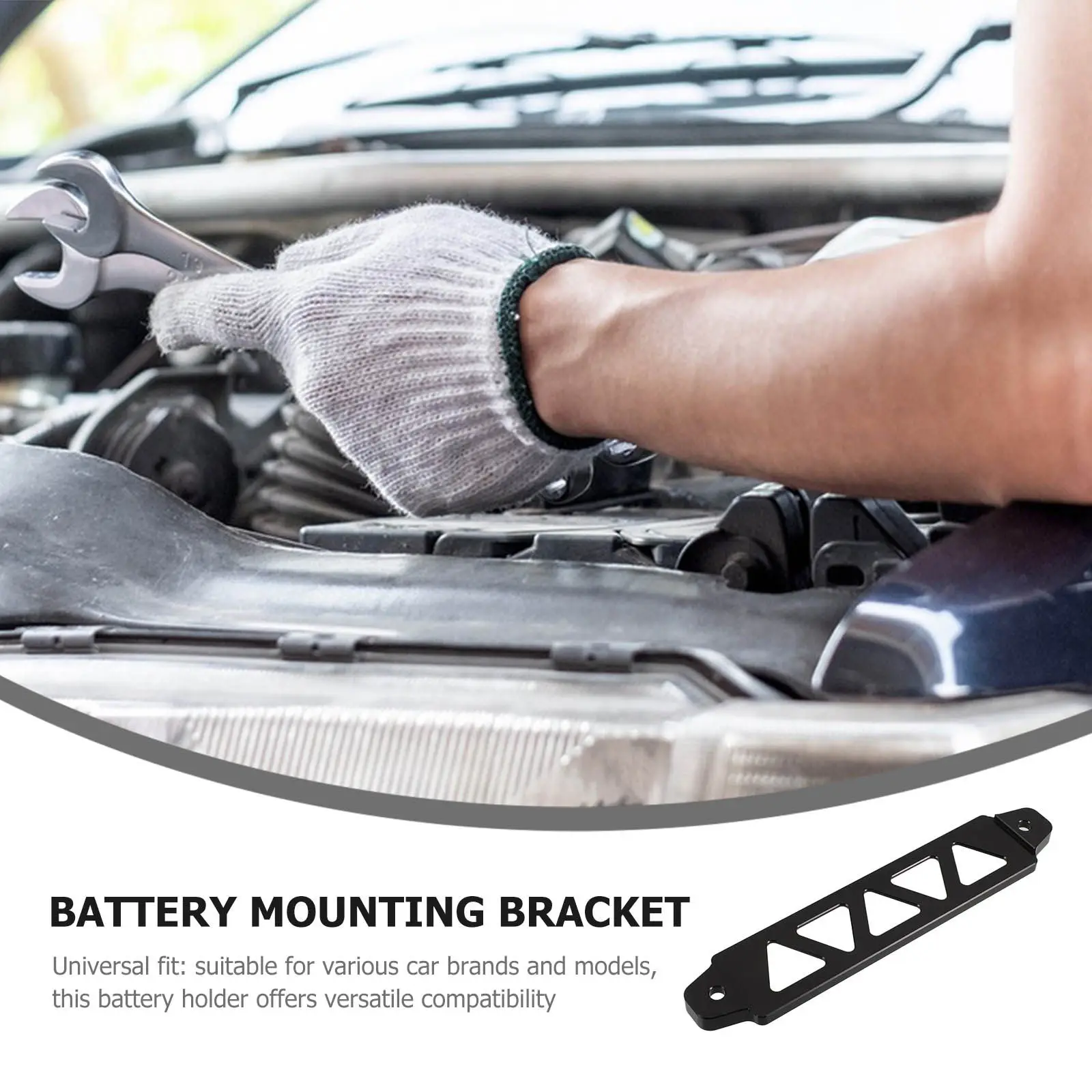 

Универсальный кронштейн для автомобильного аккумулятора из алюминиевого сплава, треугольная конструкция с пятью отверстиями, надежный зажим для крепления аккумулятора для всех типов транспортных средств