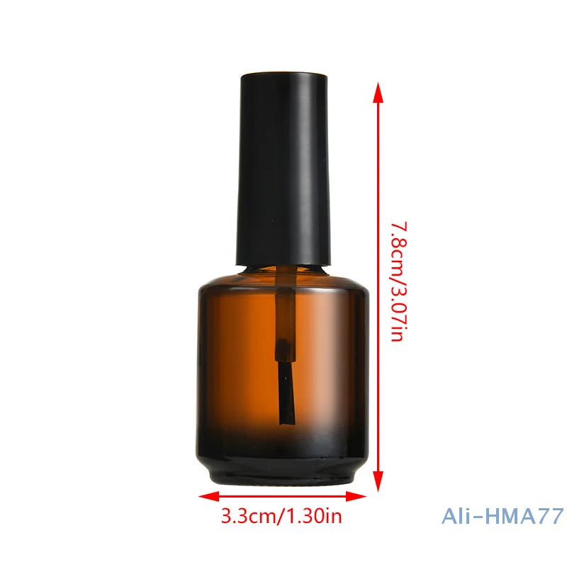 15ML Empty Nail Polish Anti-light Glass Nail Polish Bottle With Lid Brush Cosmetic Containers Portable Nail Bottle With Brush