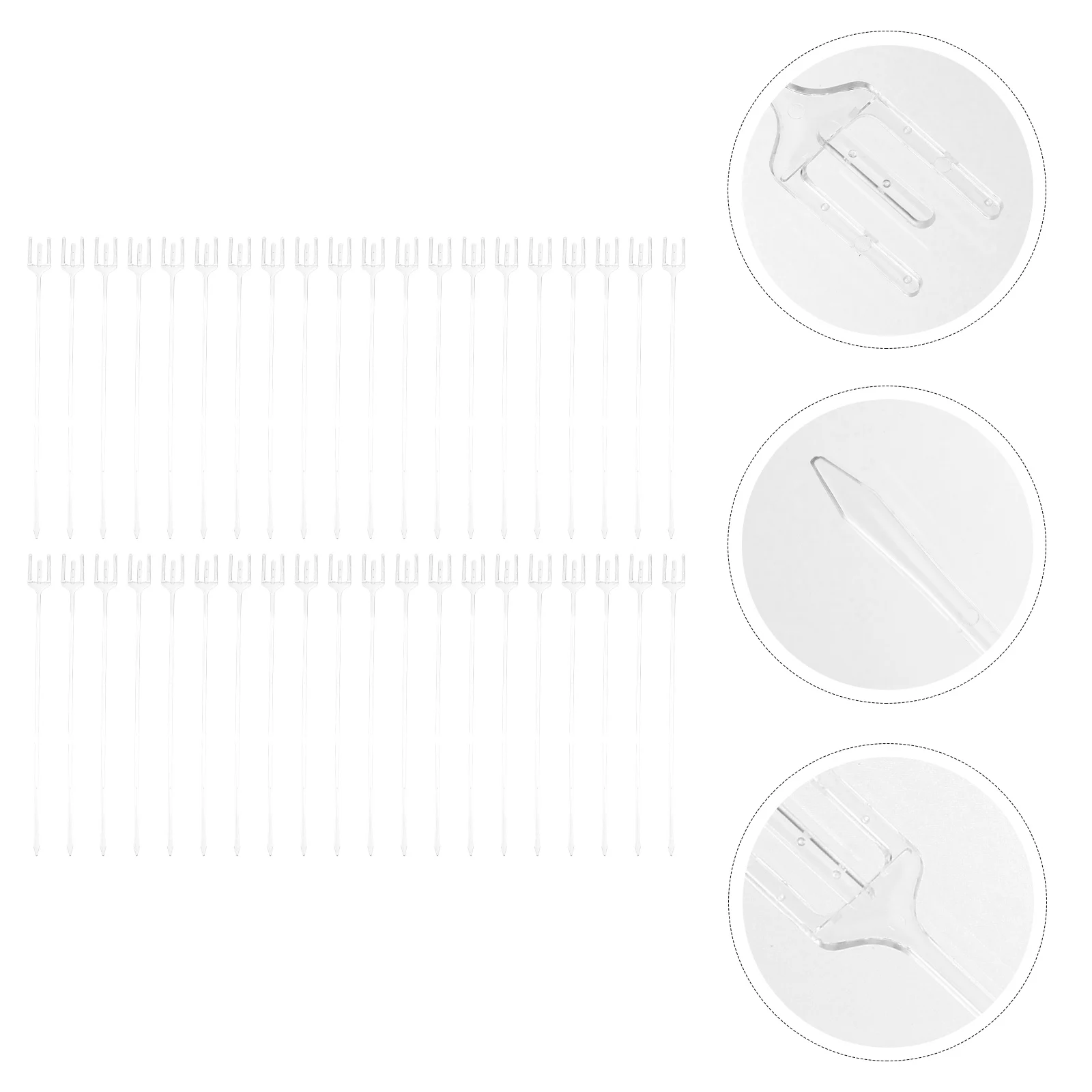 

100pcs Floral Holder Cards Pick 31cm Thick Plastic Bouquet Trident Picks for Wedding Party Decor Flower Arrangement Tool