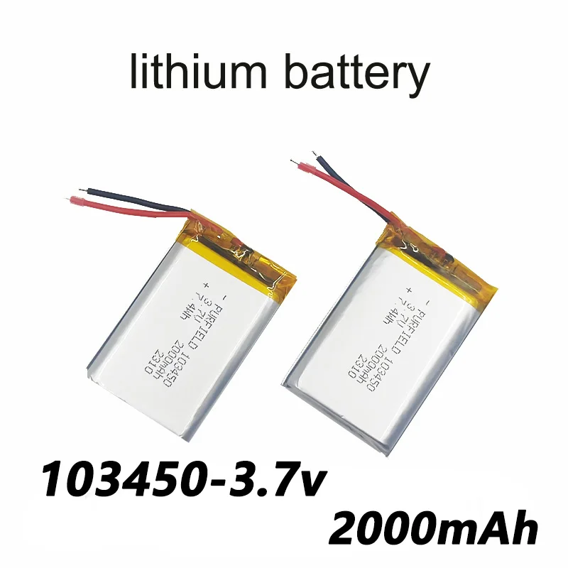 103450 Polymer Battery 3.7V 2000mAh High Power Output Stable Performance Suitable for Drones and Shavers LED Light