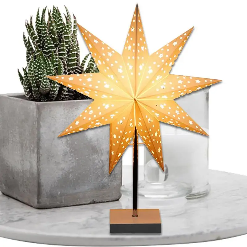 

Star Table Lights Living Room Table Lamp With Wooden Base 9 Point Decorative Table Lamp Star Bedside Lamp Bedside Table Light