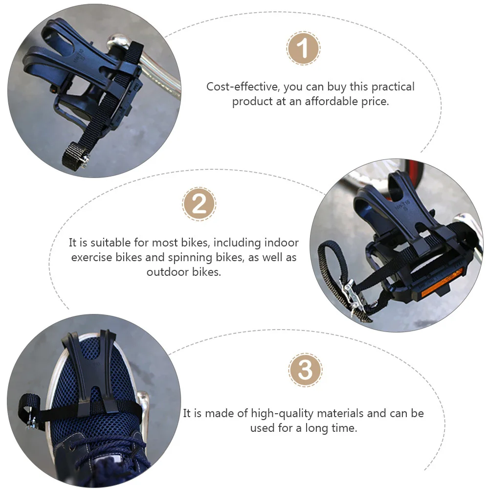 

Bike Pedals Clips Straps For Outdoor Cycling Practical Riding Accessories Durable Cage Foot Pedal Compatible With Most