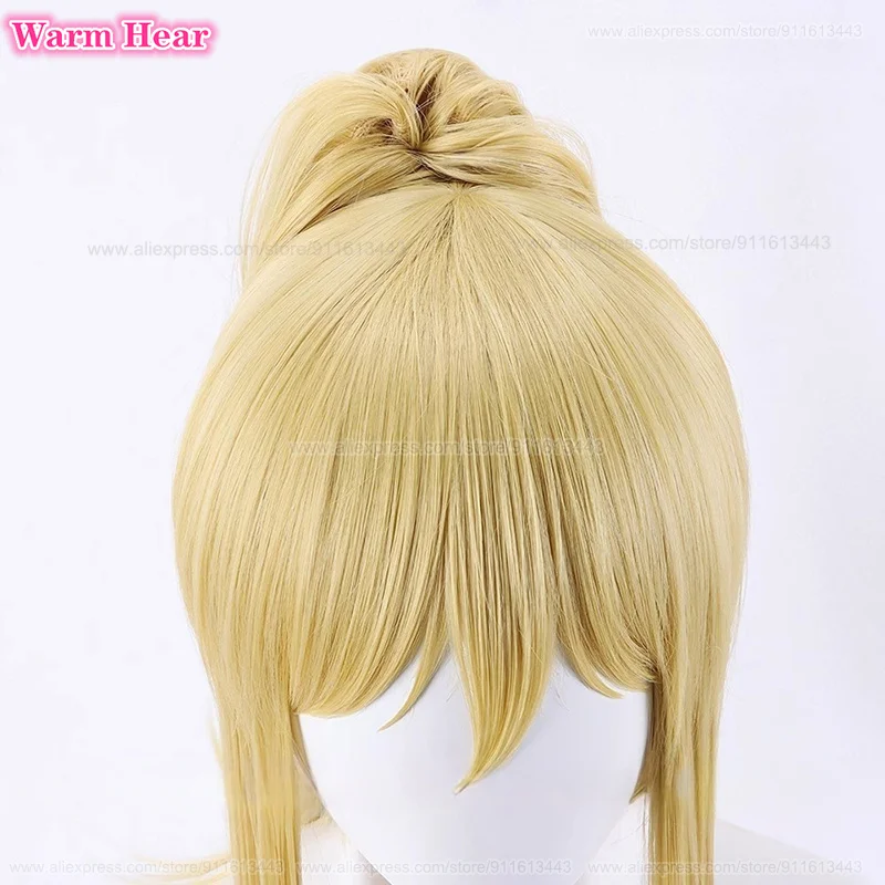 65cm Long Miyazono Kaori Synthetic Hair Anime Golden Ponytail