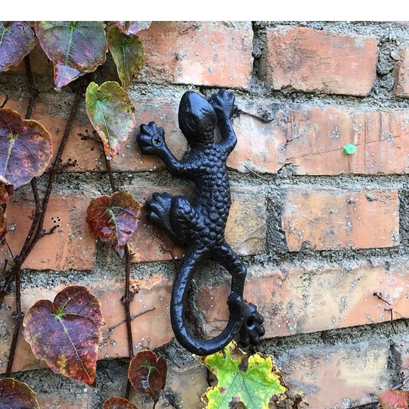Simulation Gecko Hook Hanging Shelf Wall Decorative Garden Storage Rack Courtyard Pastoral Outdoor Decoration