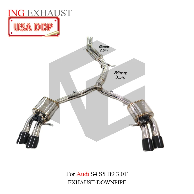 

ING Stainless Steel 304 Valve Catback for Audi S4 S5 B9 3.0T Sections Vehicle Model Motor Escape Muffler Accessories System