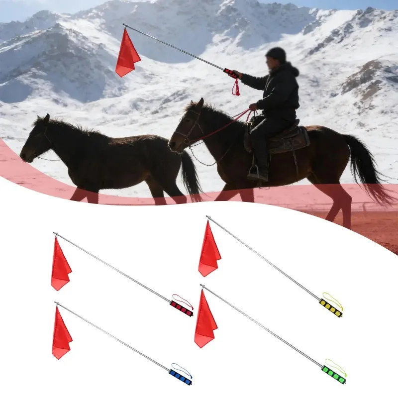 Horse Training Flag,Portable Horse Training Equipment Equestrian Flag Retractable Flagpole for Outdoor Riding Events Competition