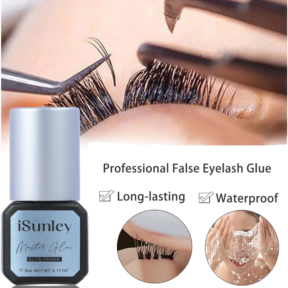 ISunley 0.5秒速乾ブラックまつげエクステグルー 防水 最大接着力 まつげグルー 7～8週間持続 スーパーボンダー プロ用のみ