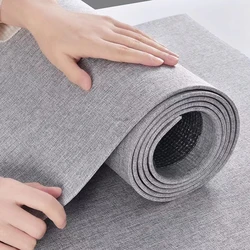 Linen Self-Adhesive Wall Covering XPE Foam Aluminum Foil Bottom Soft Package Wall Sticker Living Room Home Wallpaper Wall Card