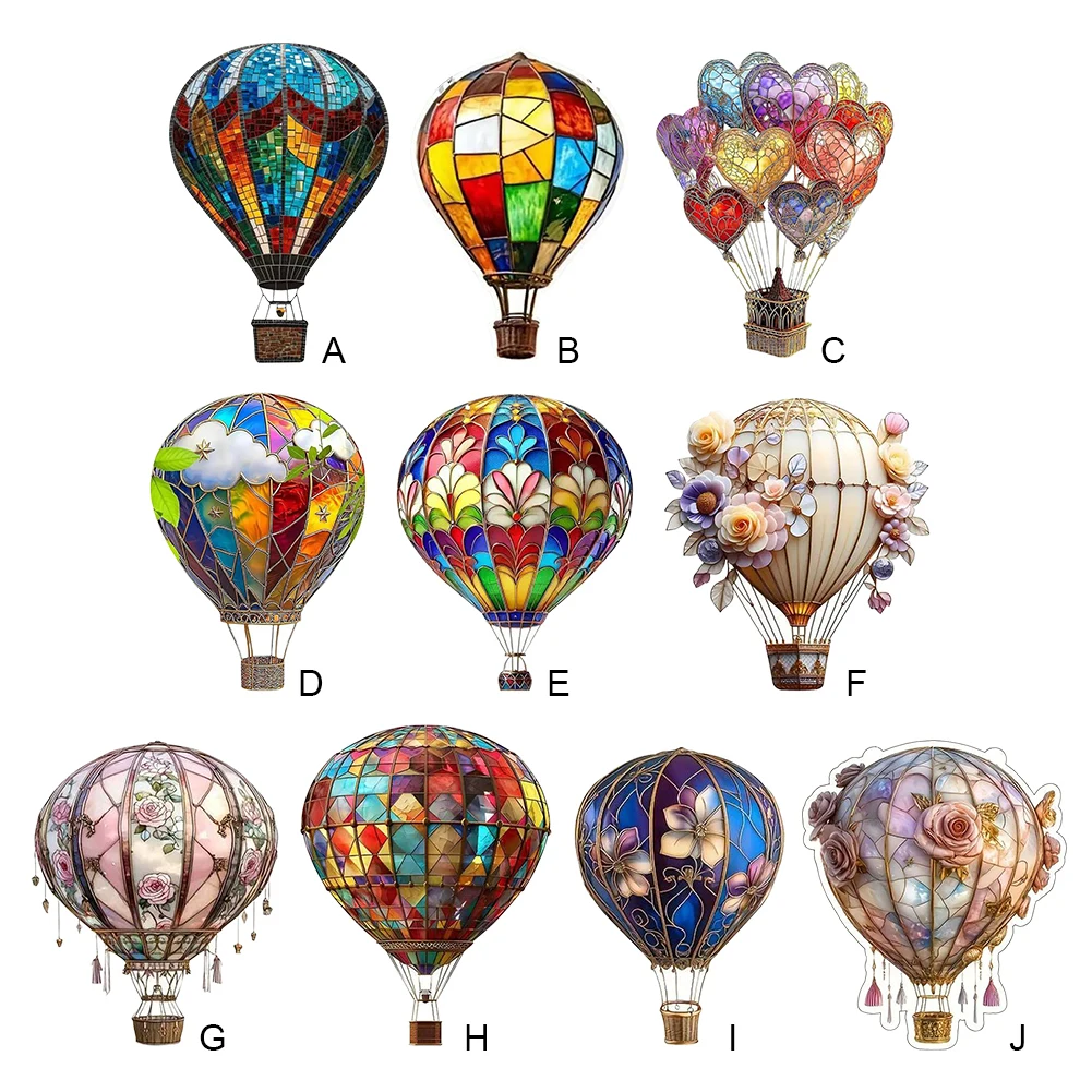 Terrace Yard Balcony Patio Hot Air Balloon Hangable Ornament Acrylic Hanging Pendant Lantern Pendant for Outdoor Garde