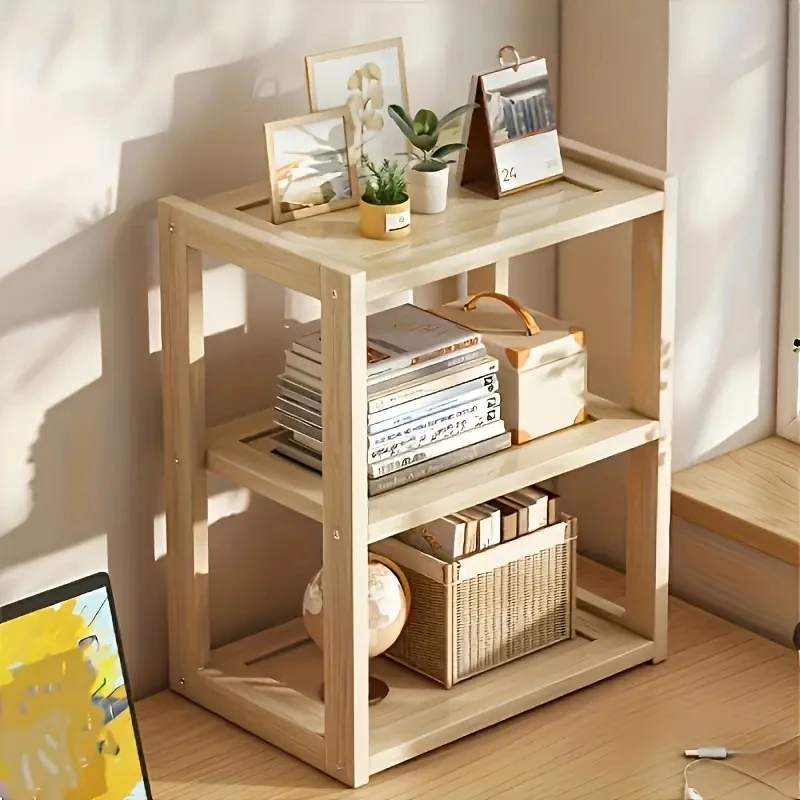 

Three Layers Stationery Organizer Practical Wooden Storage Desk File Rack Office Accessories School Supplies