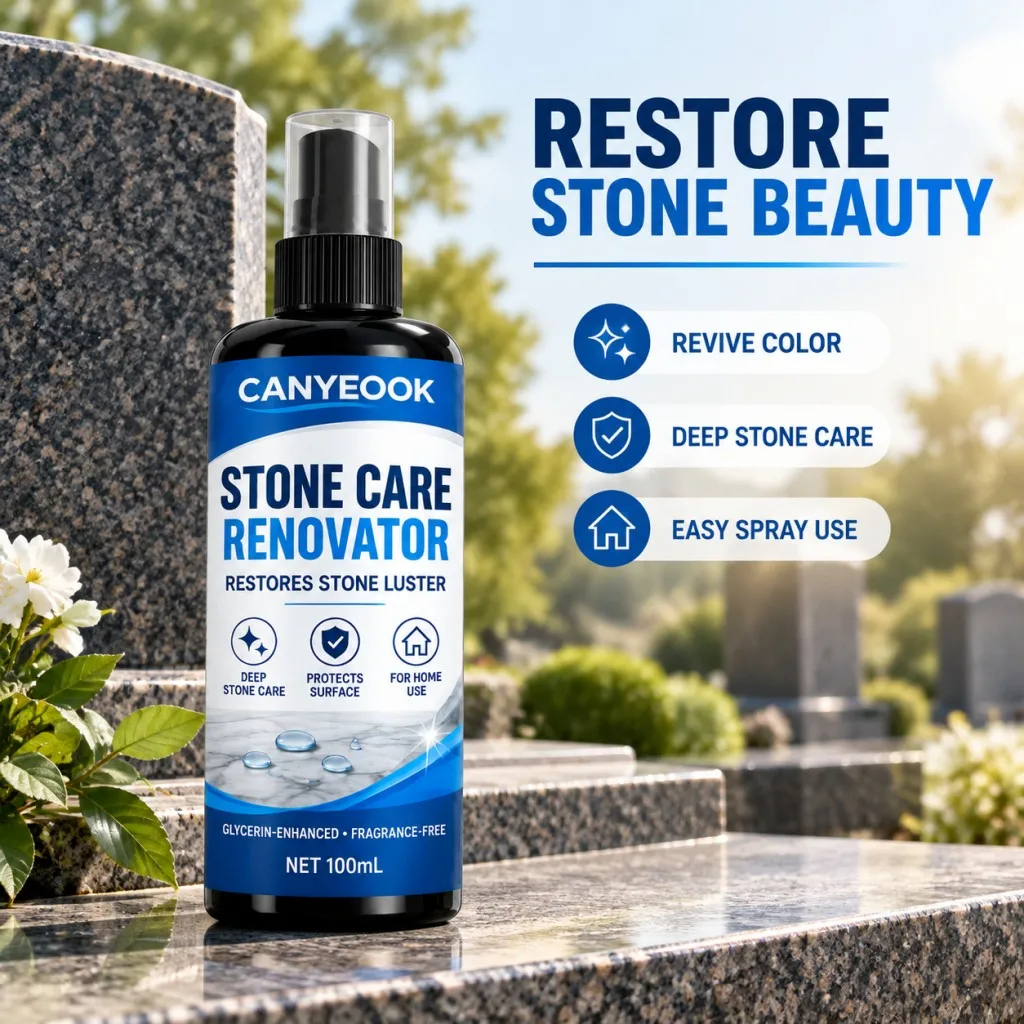 CANYEOOK Stone Renovation Care Spray 100ml Fragrance-Free Glycerin Formula for Headstone Memorial Granite Marble Cleaning