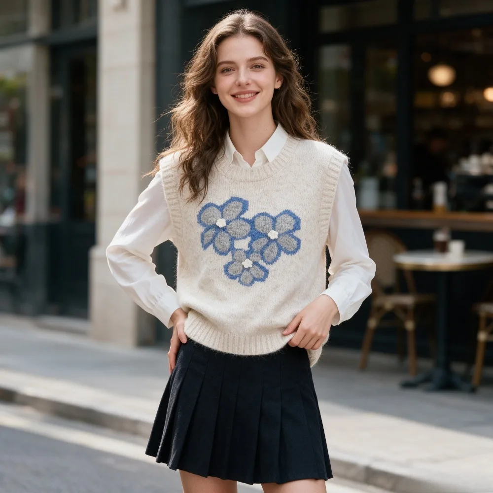 autumn-winter-sweet-floral-jacquard-knit-vest-soft-pullover-sweater-versatile-school-uniform-for-campus-daily-school-season-wear