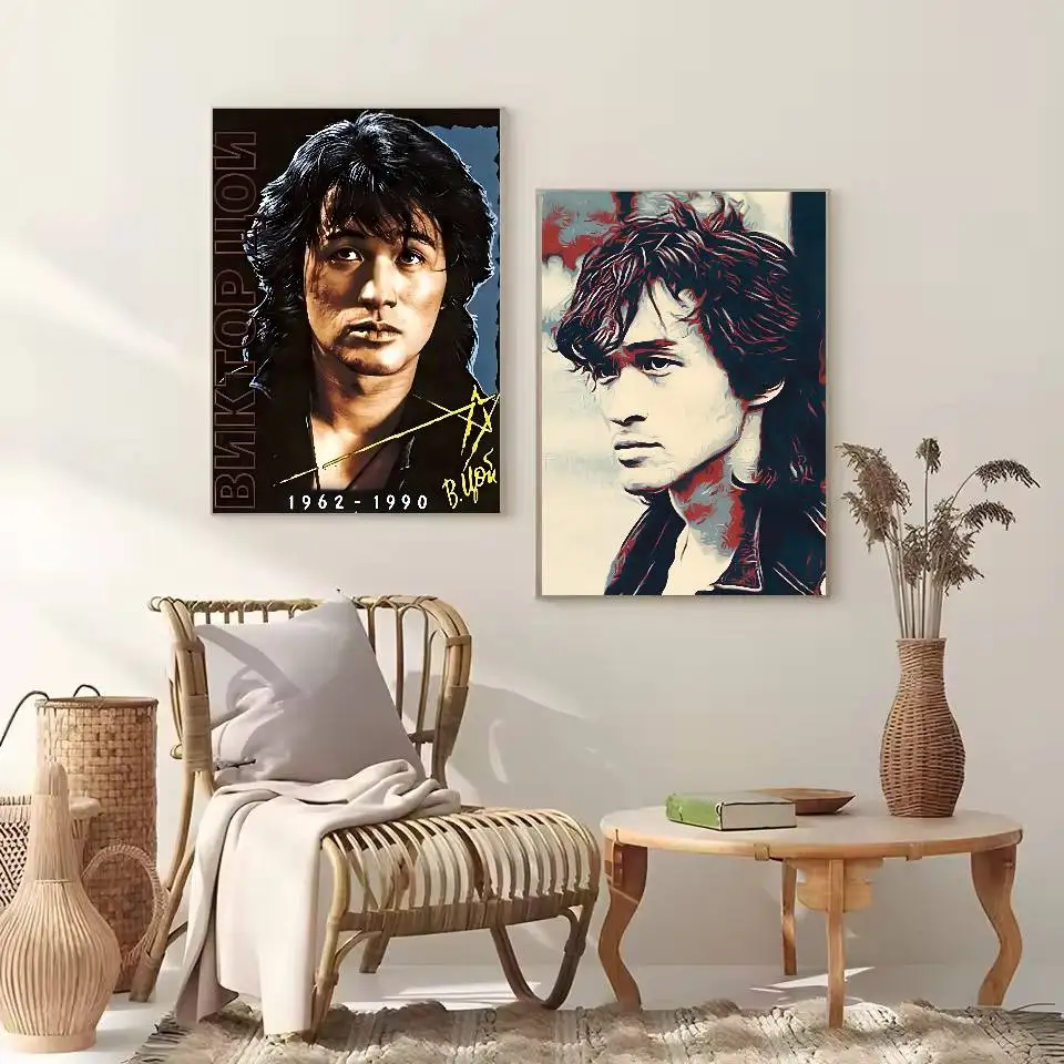 فيكتور تسوي المغني السوفياتي الروسي المشارك ذاتية اللصق الفن ورق مقاوم للماء ملصق مقهى بار غرفة النوم جدار ديكور #5