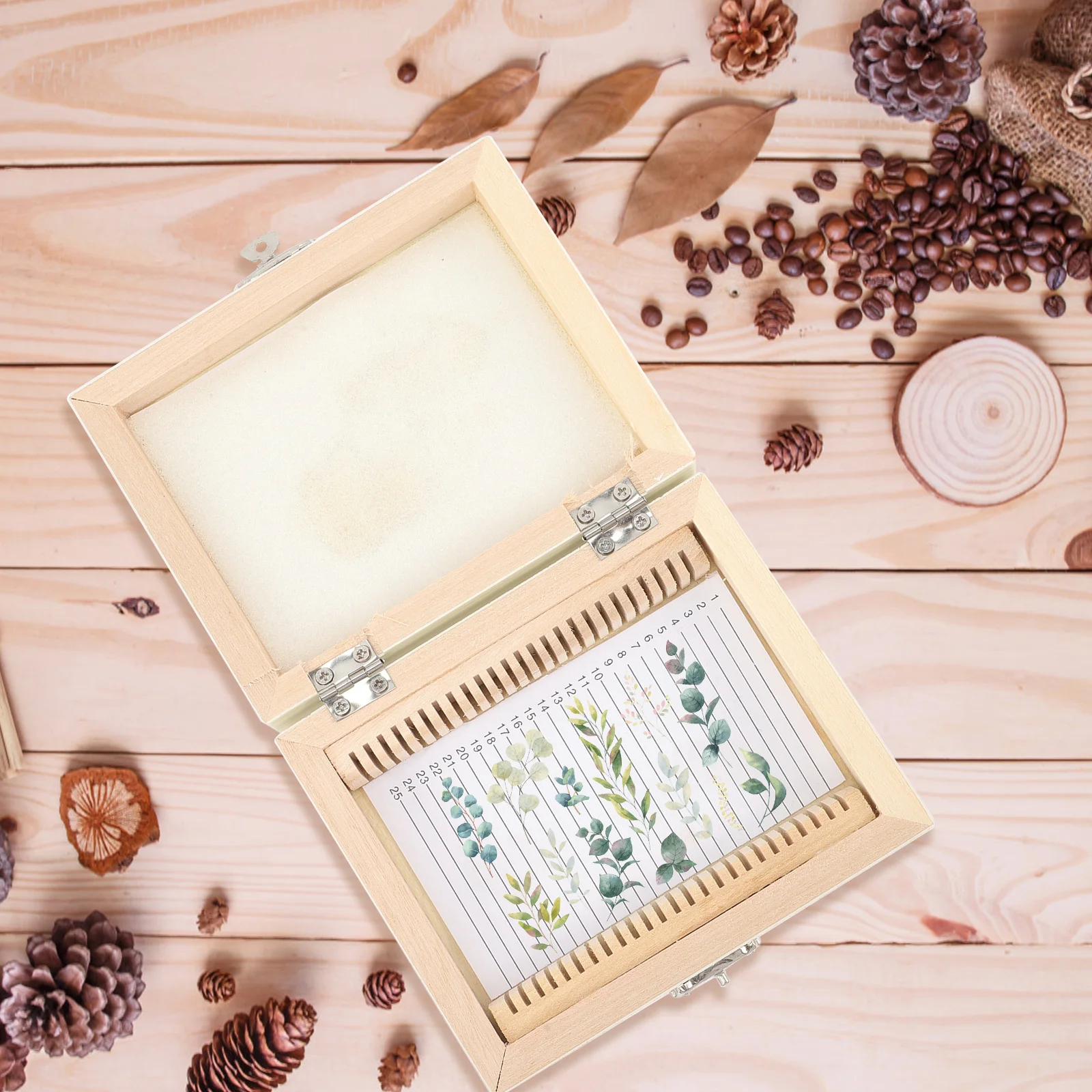 

25 Slots Wooden Microscope Natural Wood Storage Case for Prepared Slides Organized Safe Collection Holder