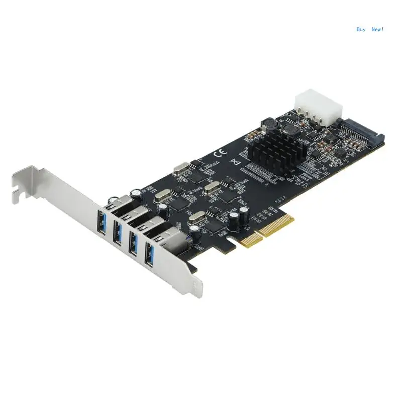 Fast Speed PCIe X4 To 4 Port USB 3.0 Expansion Card With Independent Channel for Stable Data Transfer