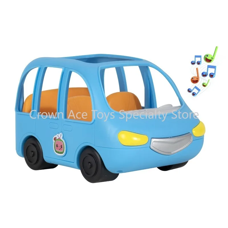 Original CoComelon Light Up Musical Family Car Toys Blue School Vehicle Preschool Toy Movable JJ Doll Birthday Christmas Gifts