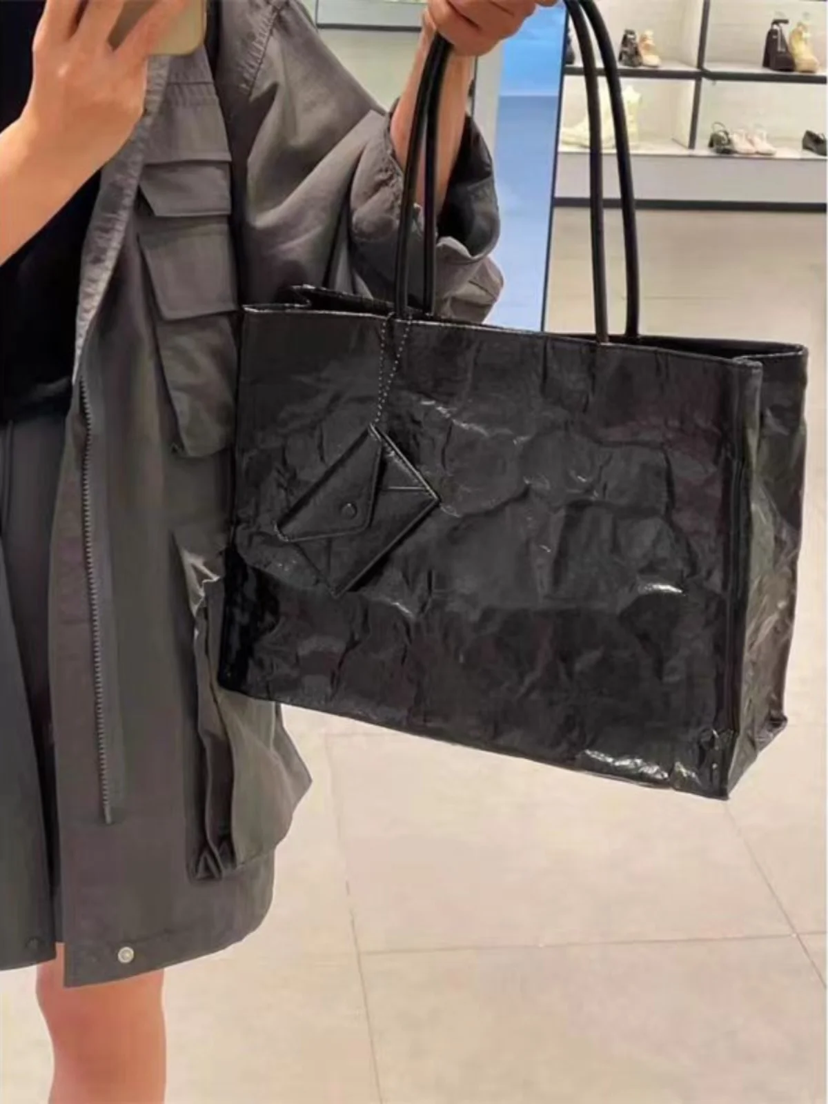 

Сложенная большая сумка-тоут, женская пригородная сумка на одно плечо, сумка через плечо, корейская повседневная сумка Sli