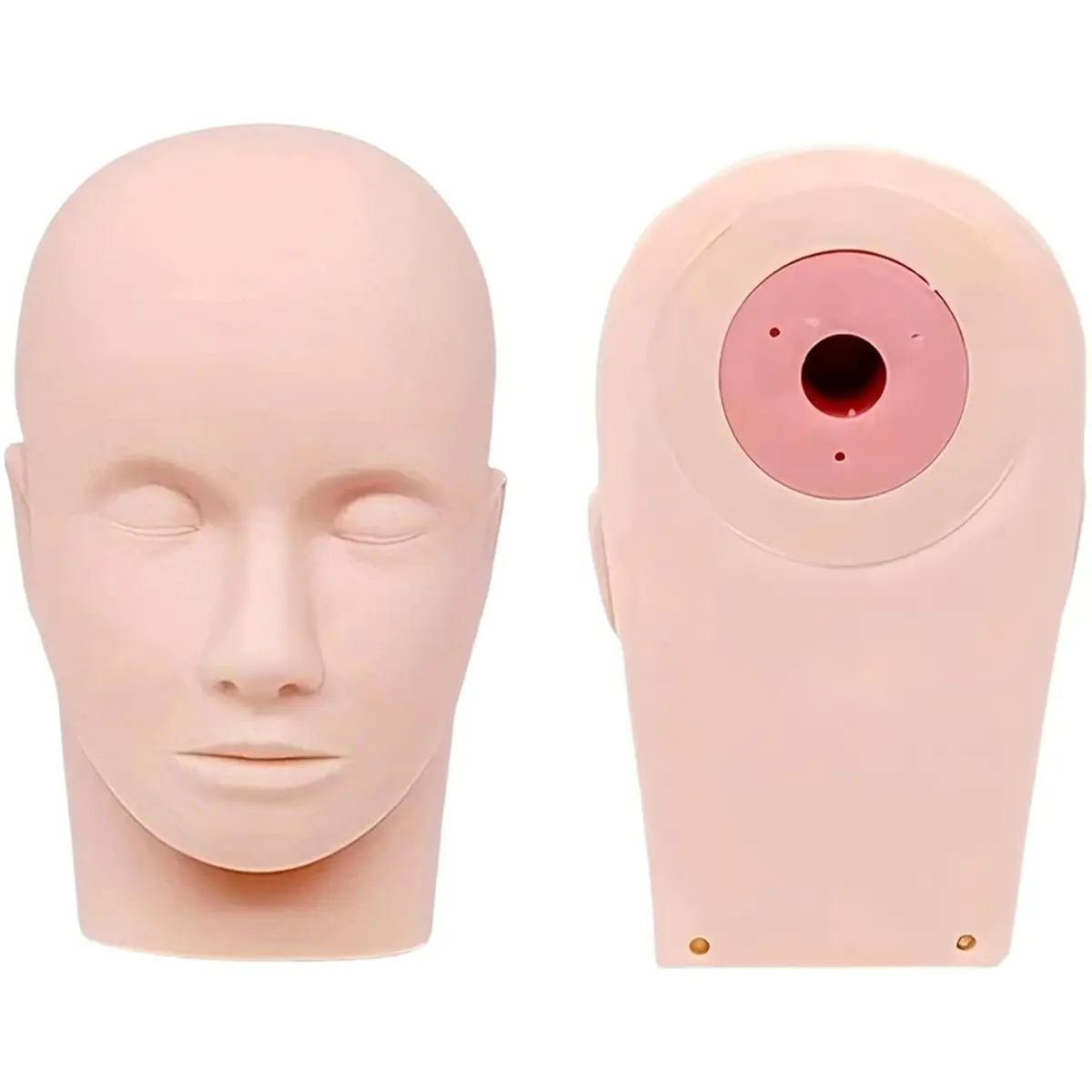 Budget-Friendly-Lash Makeup Mannequin Head Cosmetology Mannequin Head for Makeup Soft Rubber Doll Face for Massage Practice