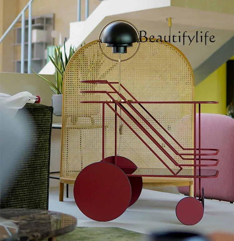 

X Nordic Modern Designer Trolley, Living Room Storage, Finishing Rack, Movable Side Cabinet