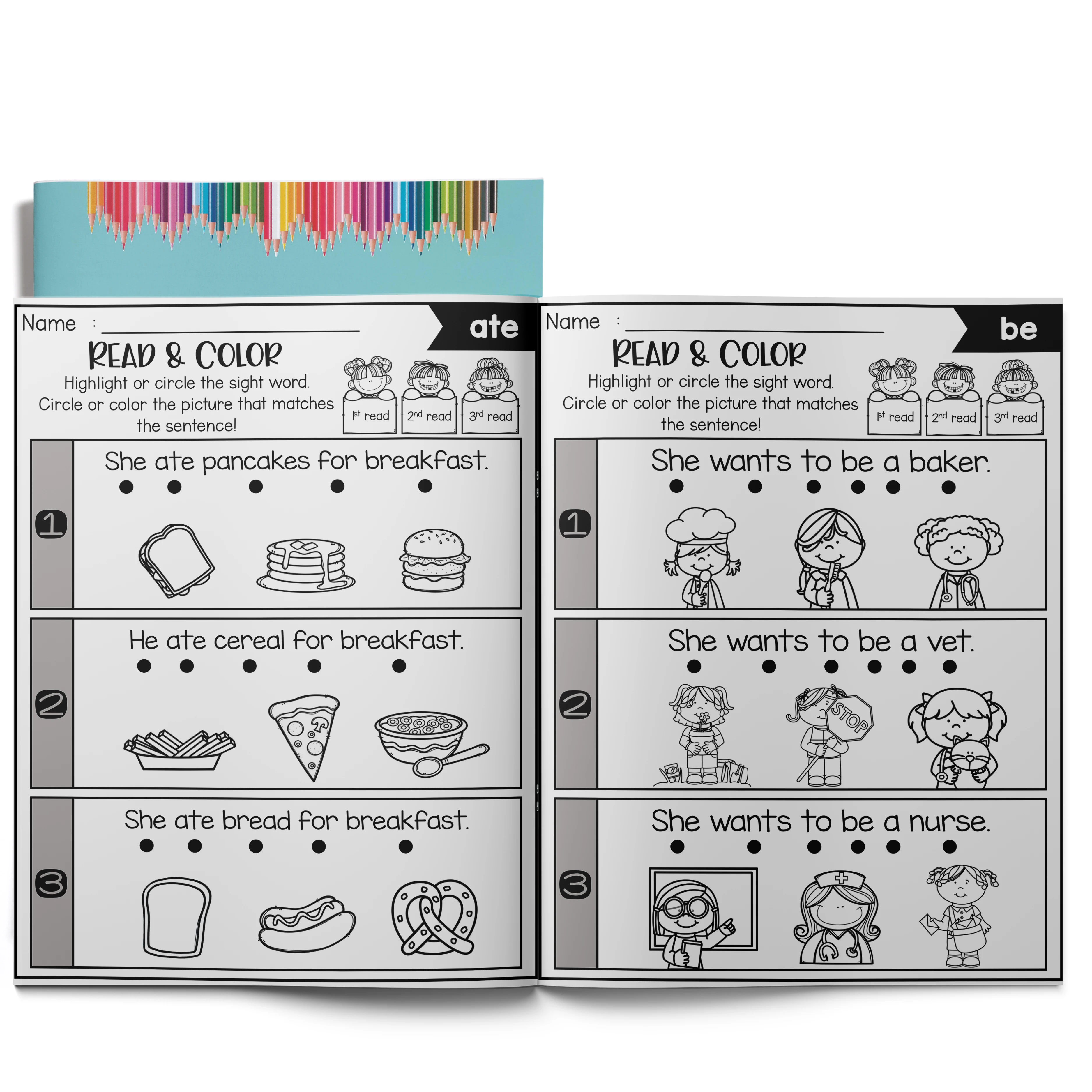 English Reading Comprehension Workbook for Kids, Reading Practice Book, Improve Vocabulary, Reading & Comprehension Skills