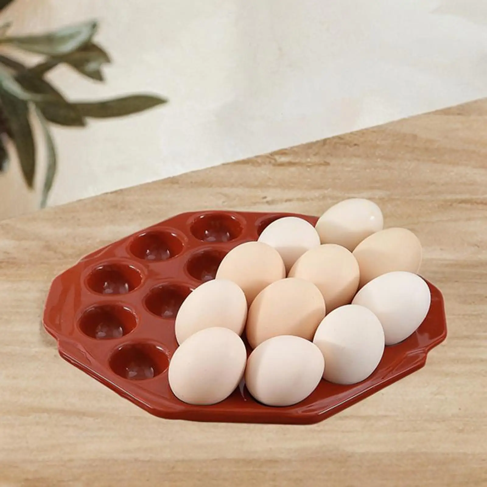 Escargot Plate 19 Compartment Holes Kitchen Accessory Multipurpose Egg Porcelain Plate Baked Snails Plate for Restaurant BBQ