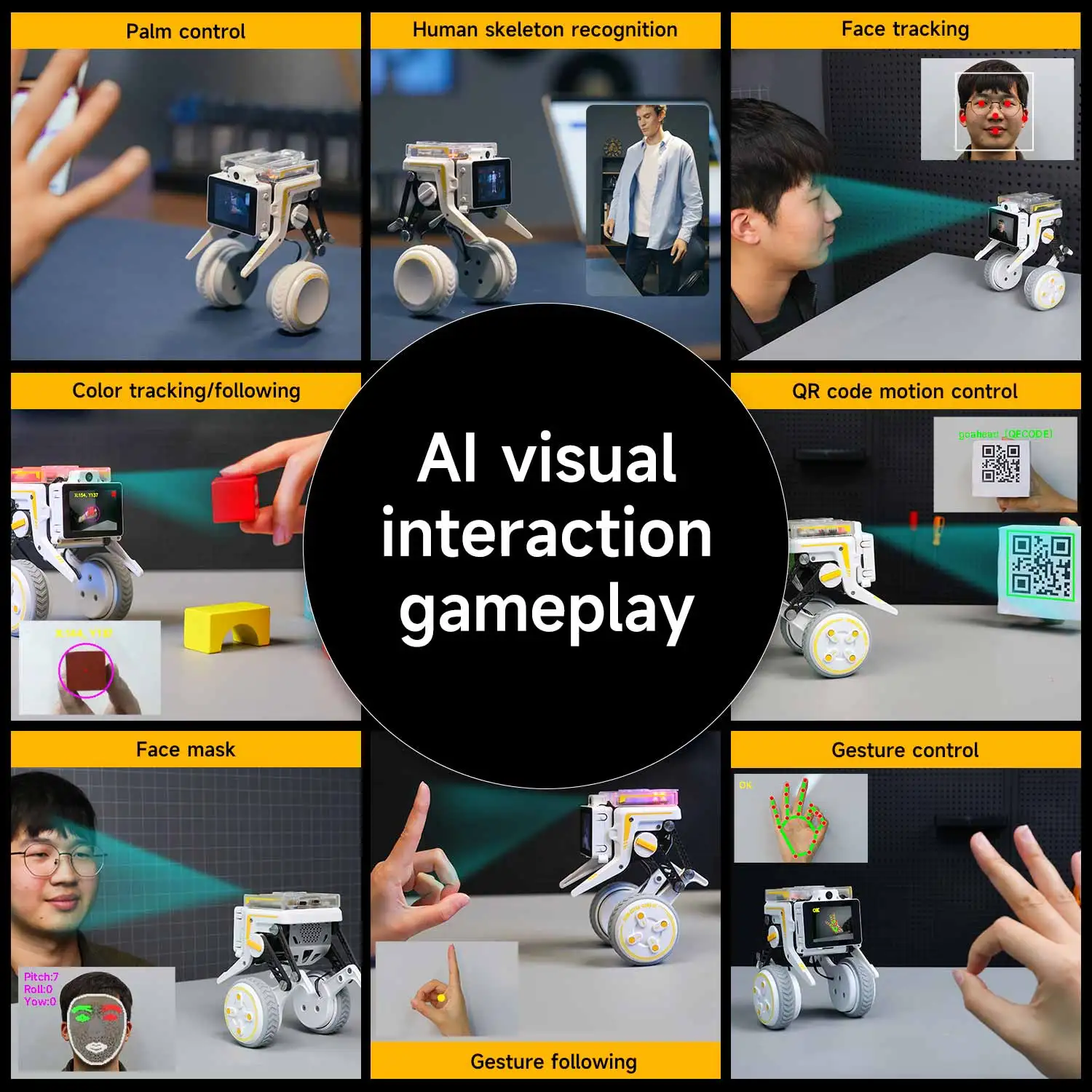 Rider-Pi AI Visueller Roboter Zweiradbeiniges Smart-Autospielzeug mit IMU-Modul Python-Programmierunterstützung ChatGPT Sprachinteraktion