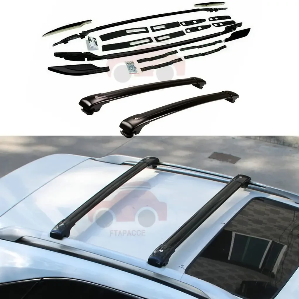 FTAPACCE 4PCS Roof Rail Racks +Cross Bars Luggage Carrier Set Fits for Nissan X-Trail Rogue 2014-2021 (All Black)