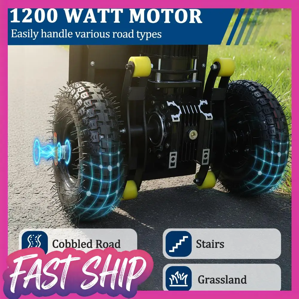 

Electric Stair Climbing Cart 1500W Motor 880lbs Load Capacity with Safety Rope for Moving Furniture Fridge Appliance