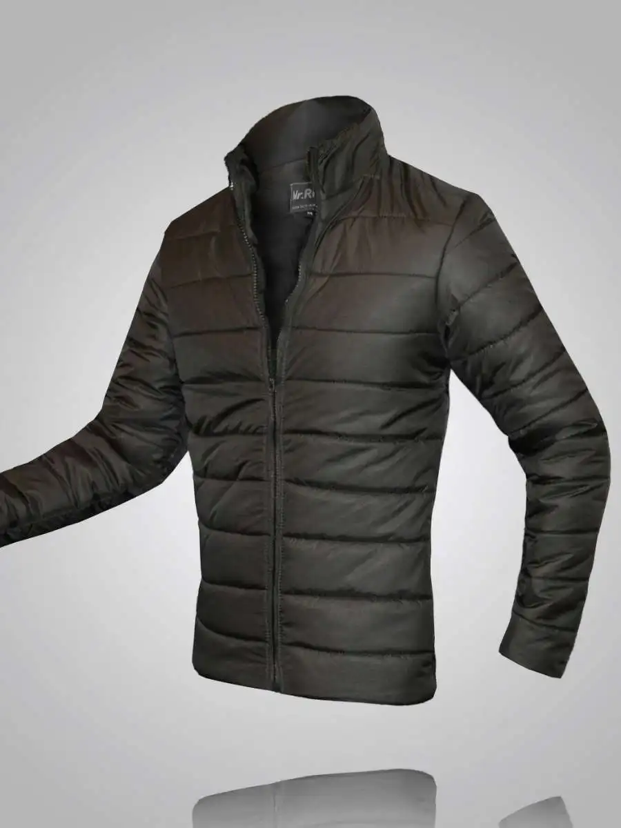 

Men's Winter Cotton Jaet Pure Color Stand Collar plus Size Warmth Outerwear Thiened Long Zipper Casual Faion Coat
