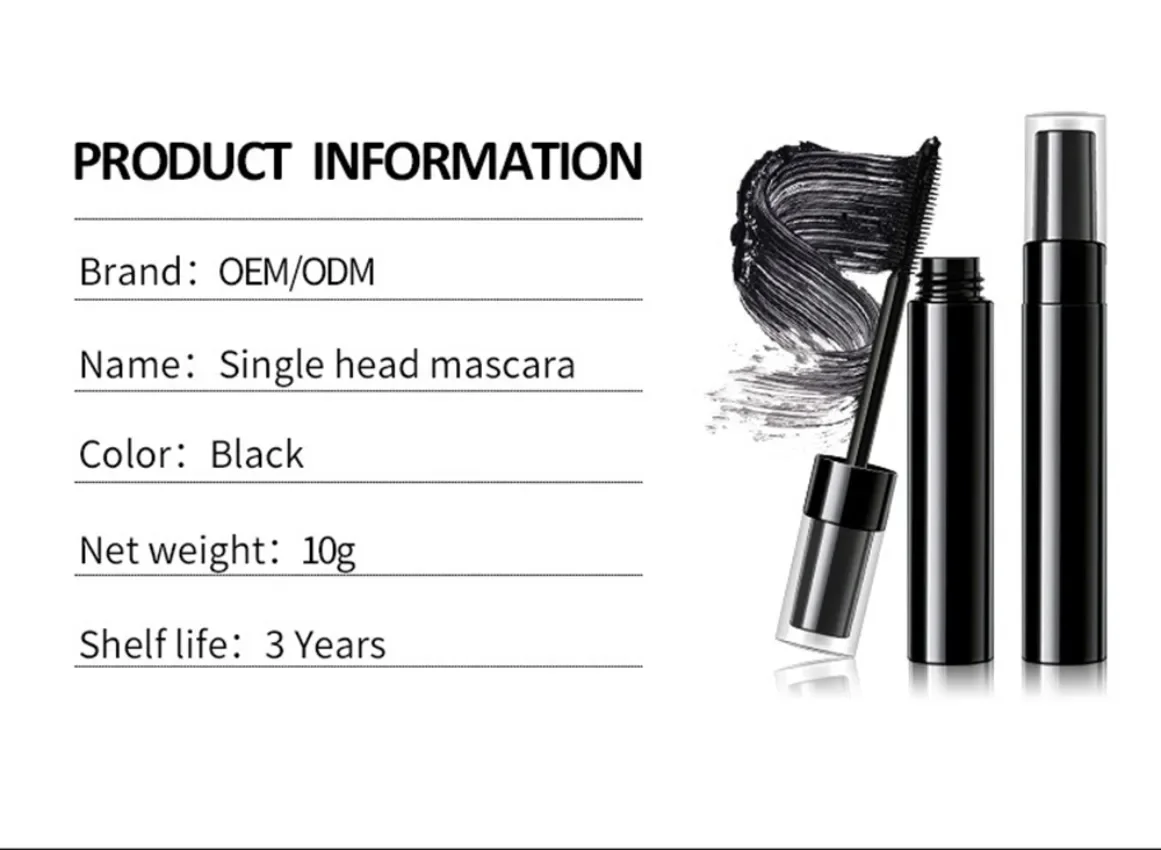 10ml Plant-based Mascara Private Label Waterproof Lengthen Thicken Nature Curling No Smudge Custom Logo Makeup Bulk Cruelty Free