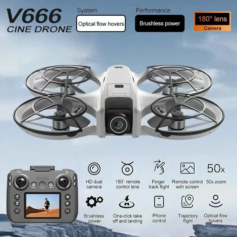 Original MINI V666 Drone 4K Professional WIFI 5G Dron Obstacle Avoidance Brushless Altitude Headless Mode RC Quadcopter Toys