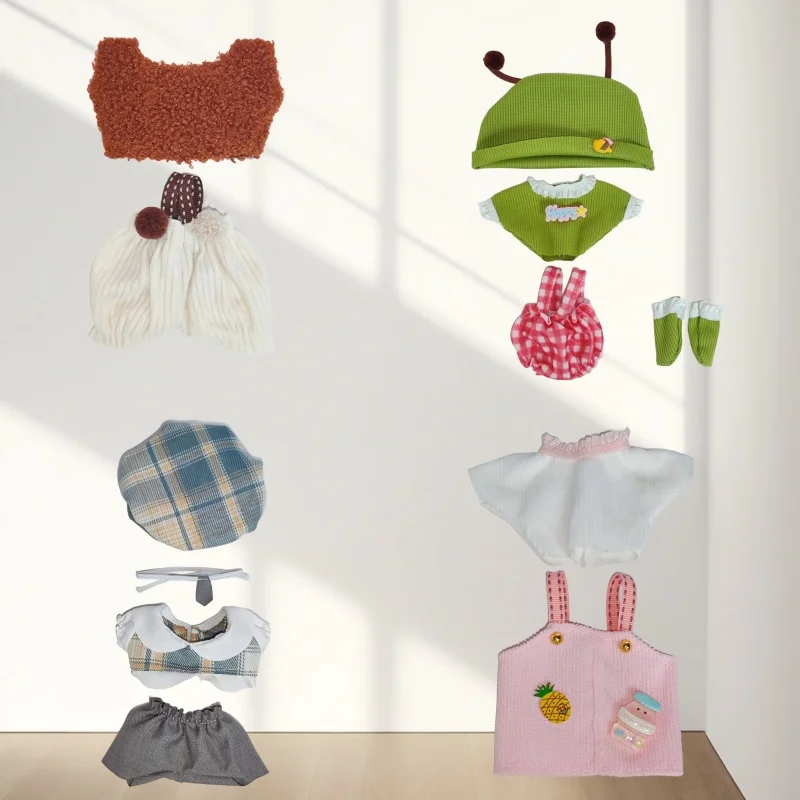 

KPOP Retro Clothing Set for 17cm Cute Labubu Mini Doll Clothes Accessories Leisure Trend Themed Set Gift Doll Accessories
