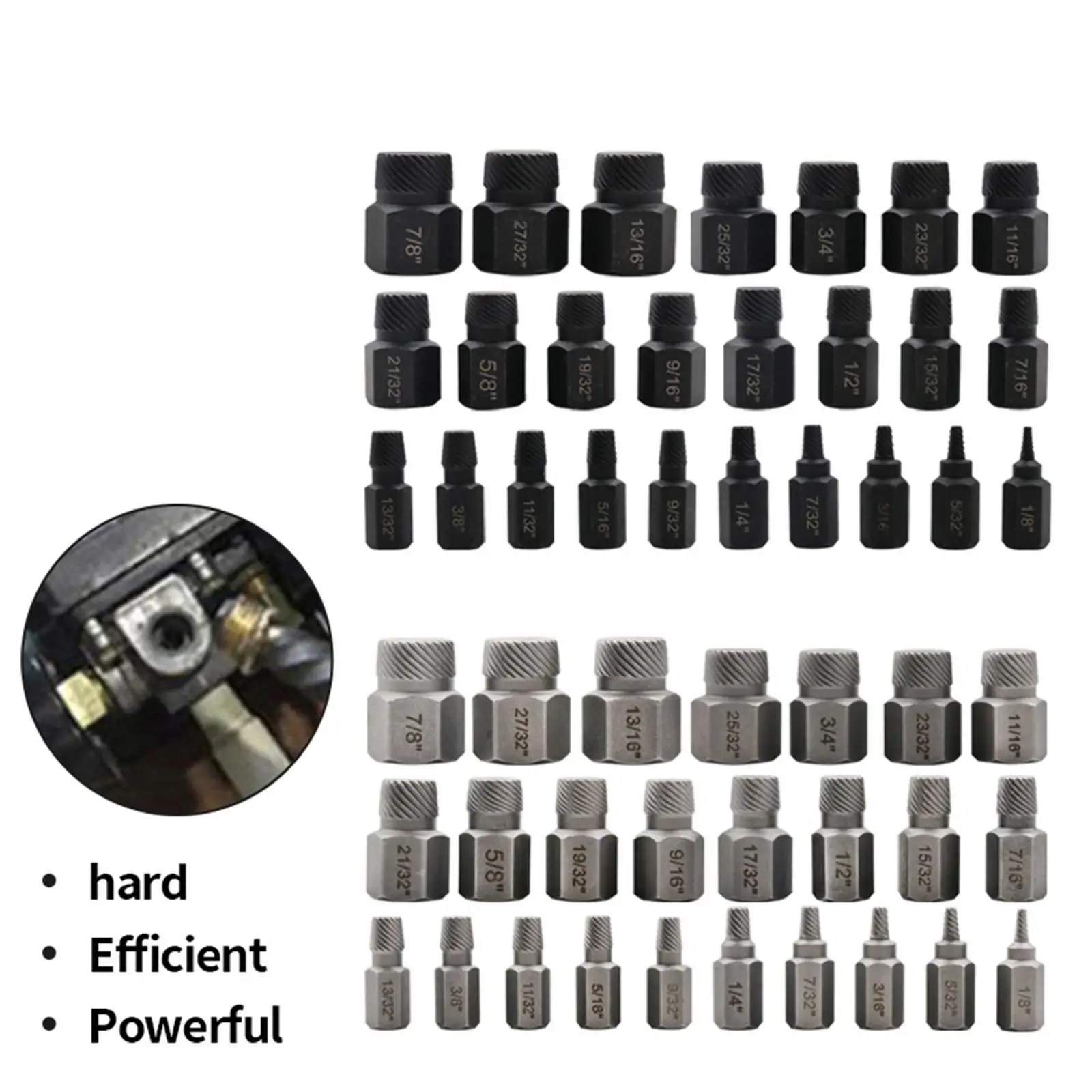 

25x Damaged Screw Extractor Nut Remover Stripped Bolts Remover for Removing Damaged Nuts Screws