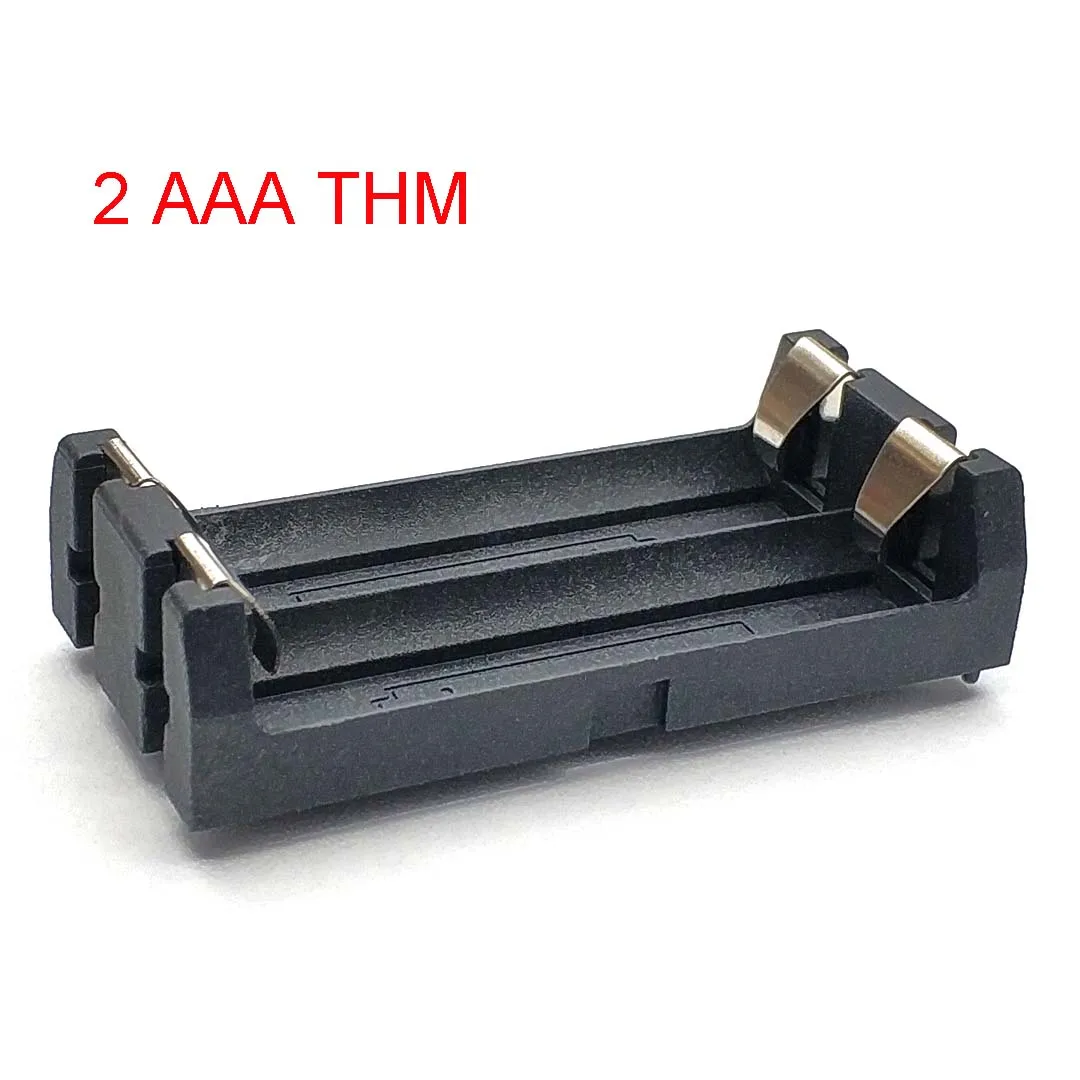 1/2 Slot AAA THM Durchgangsloch-Batteriehalter 7 # Batteriegehäuse mit Stiftkontakt, PA-Nylon, vergoldete Kontakte, DC 1,5 V, Batterie nicht enthalten – Detail 3