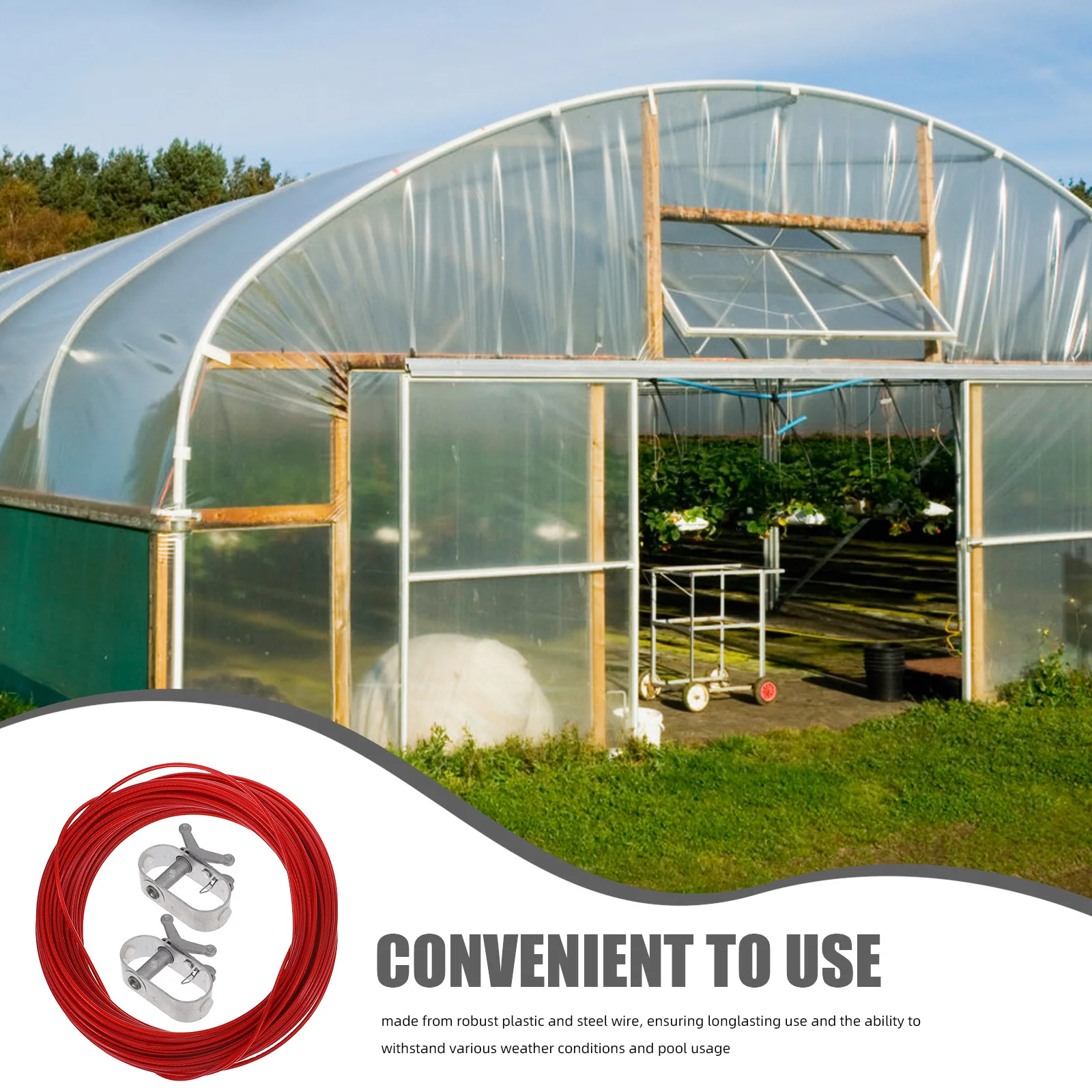 

3Pcs Heavy Duty Pool Cover Cable Ratchet Winch Kit for Winter Tightening Secure Outdoor Pools Pool Clamps for Cover