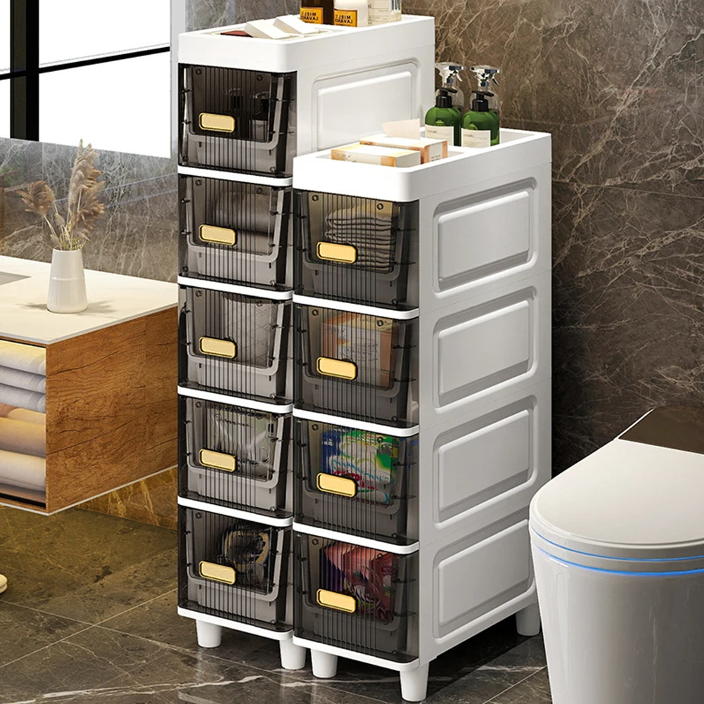 

Bathroom Storage Cabine Narrow Tall Cabinet Storage Waterproof Small Space Shelf Toilet Paper Storage Kitche Bathroom Organizer