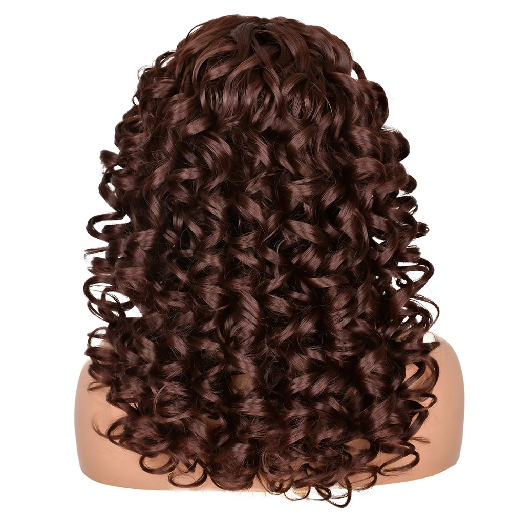 Curly Wig Big Curly Wigs for Black Women Long Curly Afro Wig with Bangs Synthetic Hair Replacement Wigs for Cosplay and Daily