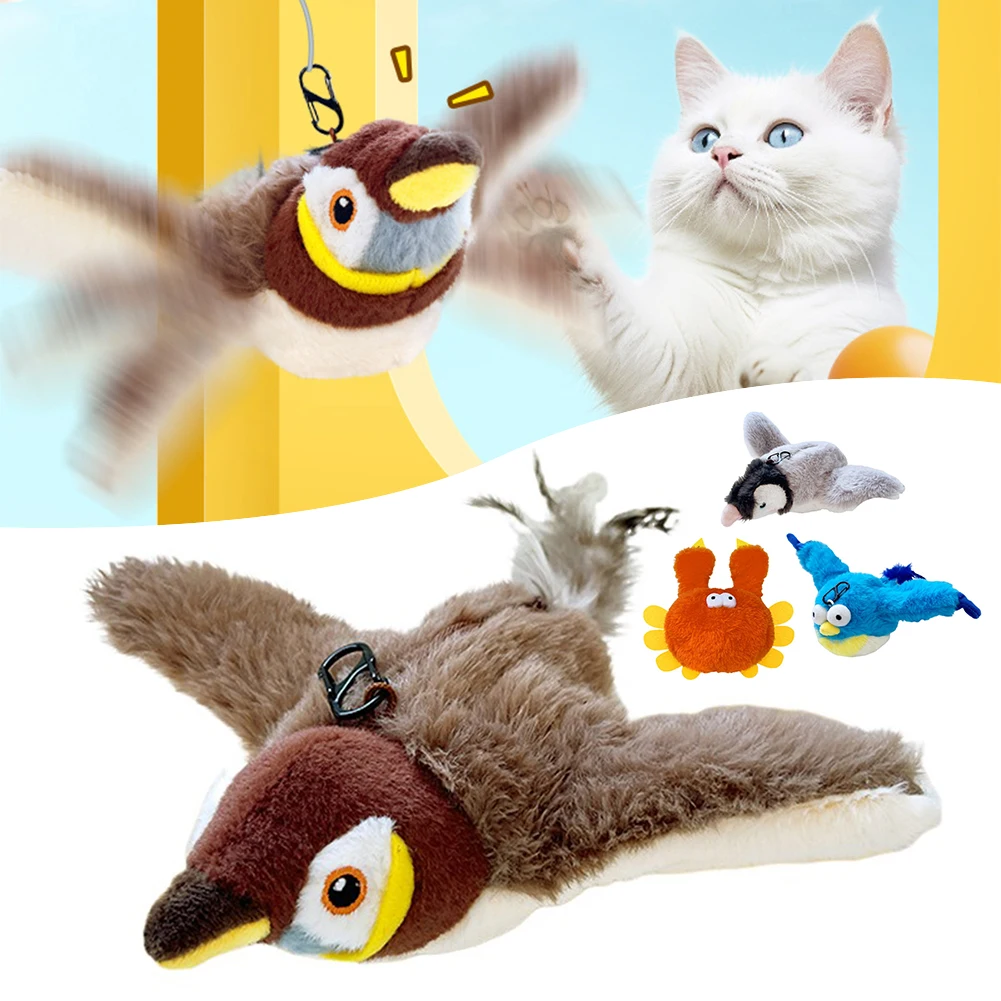 Flappy Chases Cat Toy Interactive Chirping Birds Cat Toy Tear-Resistant Cat Play Toy for Indoor Outdoor Pet Toys Product