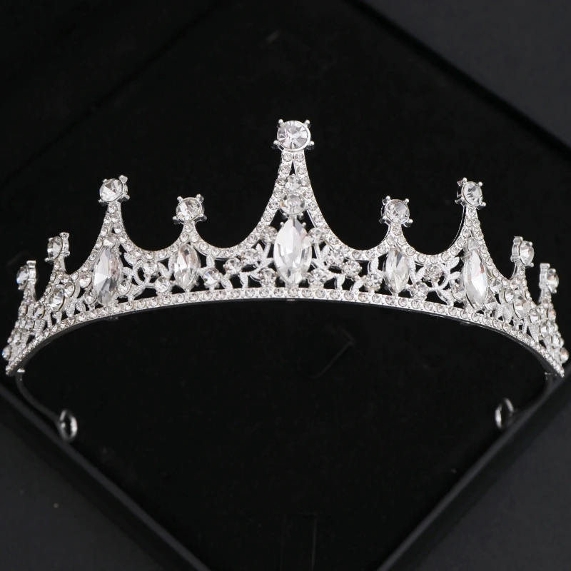 Серебряный цвет, хрустальные диадемы и короны, свадебная вечеринка, корона принцессы для женщин, свадебные головные уборы, аксессуары, ювелирные изделия, подарки в диаметре