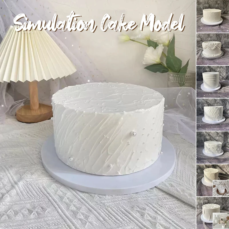 6/8 Inch Simulation Birthday Cake Fake Food Artificial Cake Model Cake Shop Window Display Samples Tea Table Photography Props